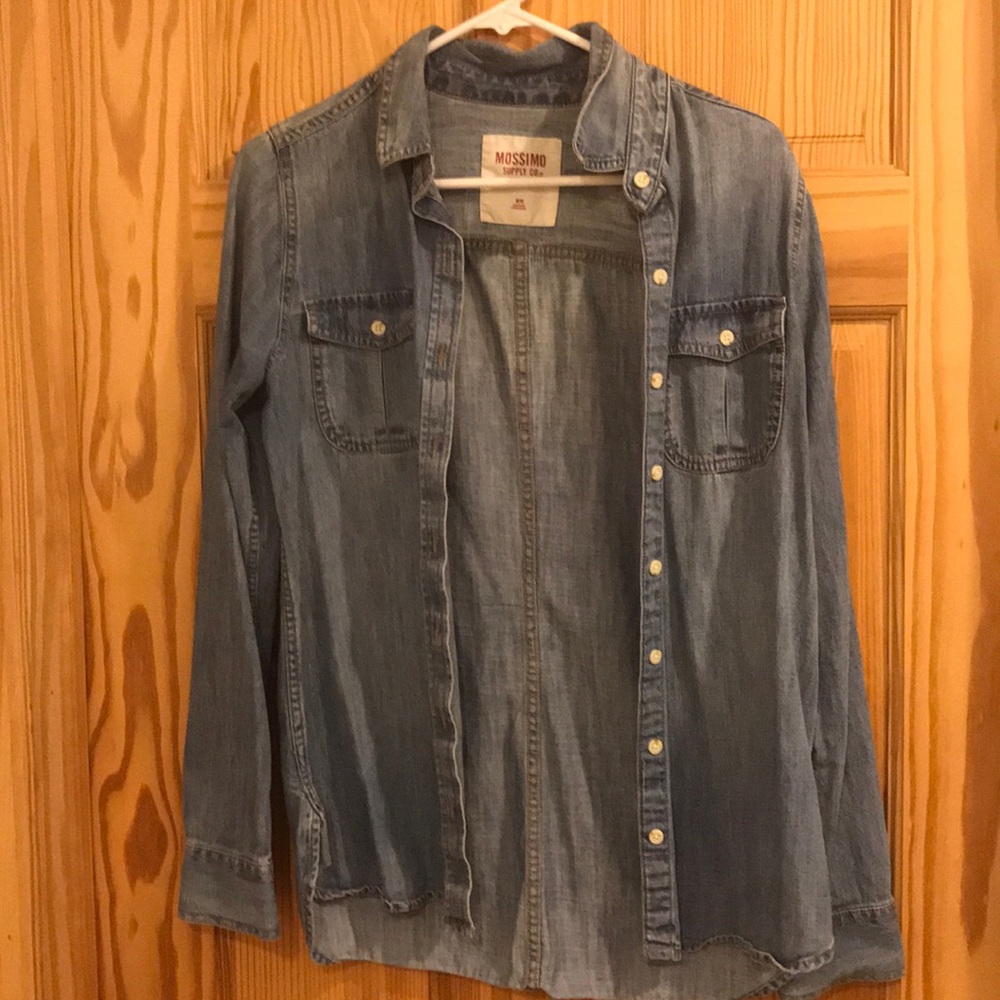 Thin button down denim jacket